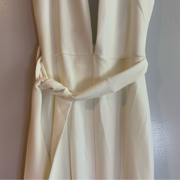 NWT Missguided White Plunge Neck Belted Midi Size 2 - Picture 7 of 13